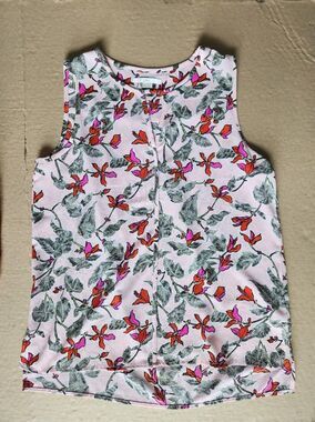 C&E Women’s Pink Floral Sleeveless Top